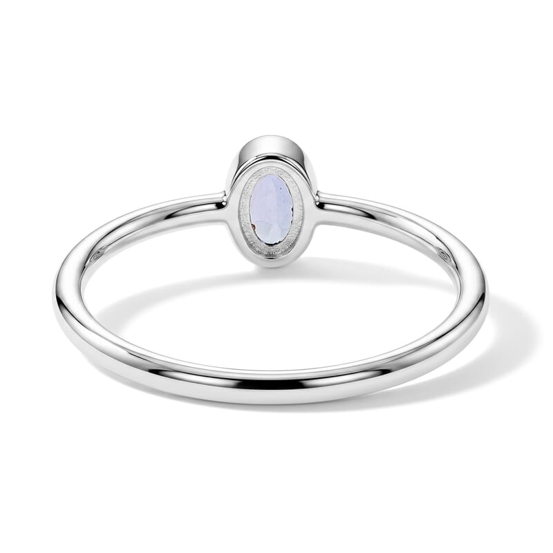 Tanzanite 0.12 ctw Oval Solitaire Ring Sterling Silver (Size 9.0)