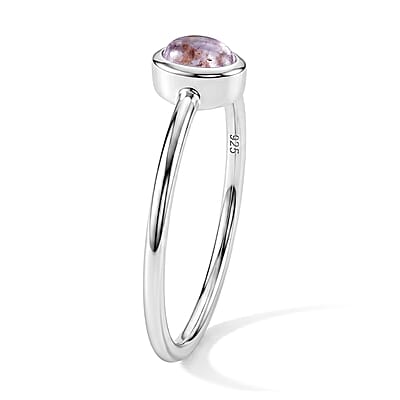 Moonstone 0.12 ctw Oval Solitaire Ring in Sterling Silver (Size 9.0)