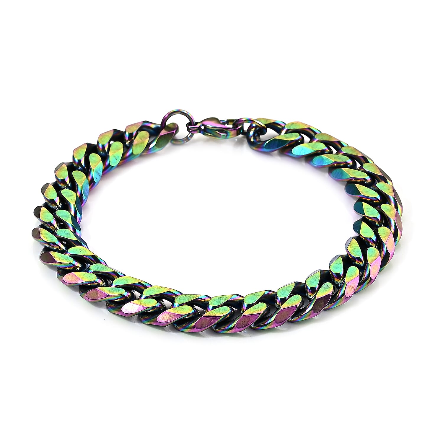 Shifting Iridescent Bracelet in ION Plated Rainbow Stainless Steel (8.50 In)