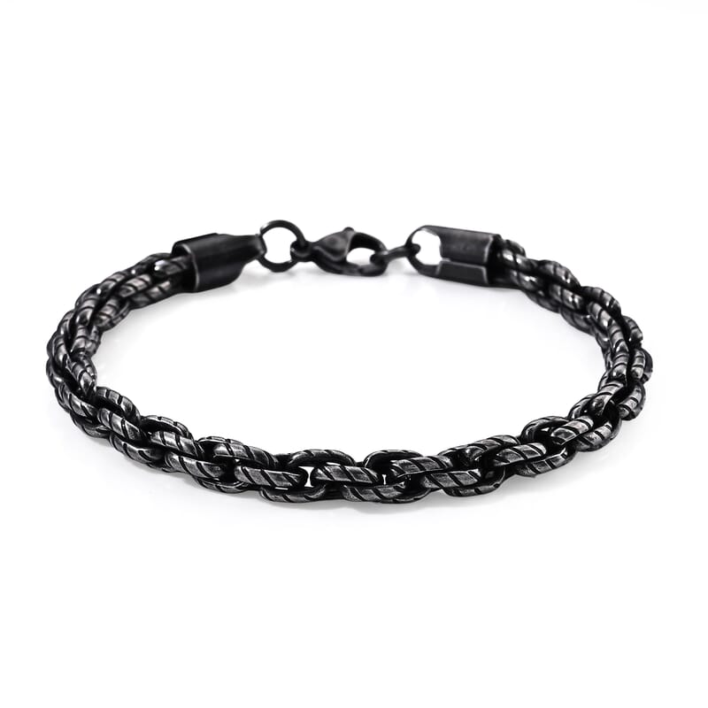 Bracelet in Black Stainless Steel (8.00 In)