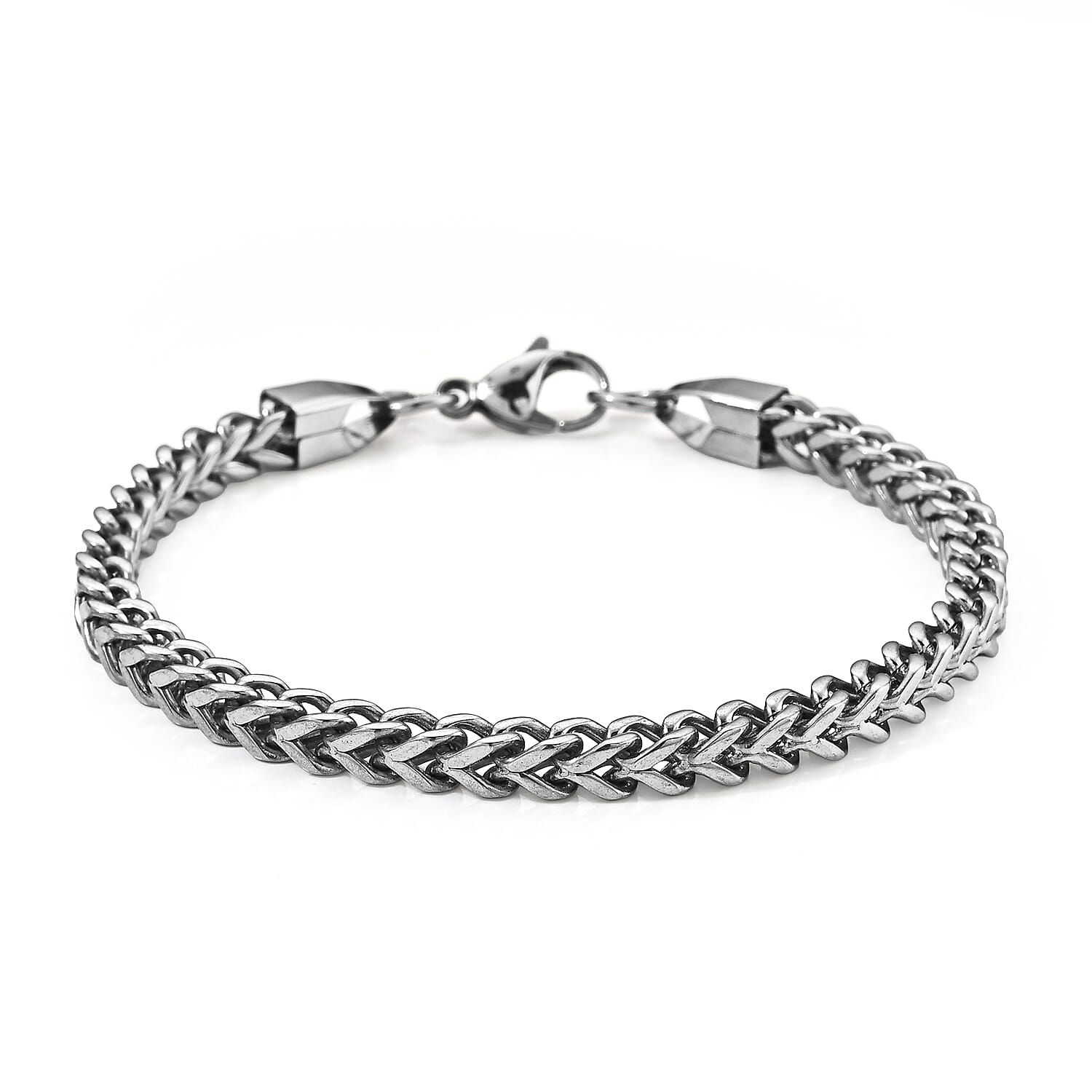 Square Franco Chain Bracelet in Stainless Steel (8.50 In)