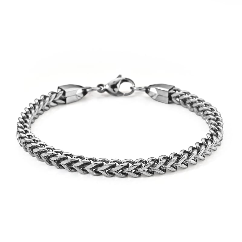 Square Franco Chain Bracelet in Stainless Steel (8.50 In)