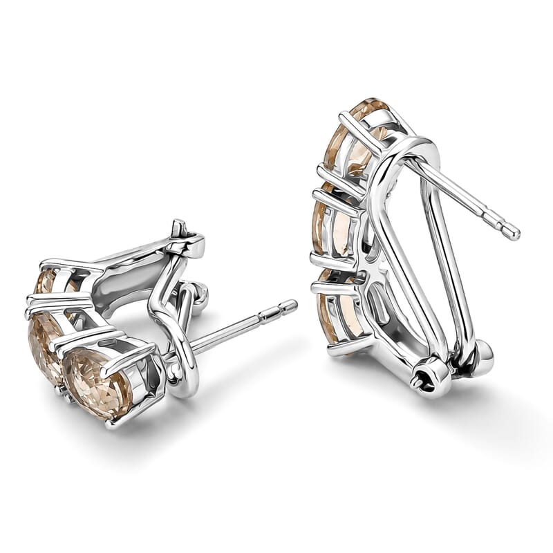 Yellow Scapolite 2.60 ctw Earrings in Rhodium Over Sterling Silver