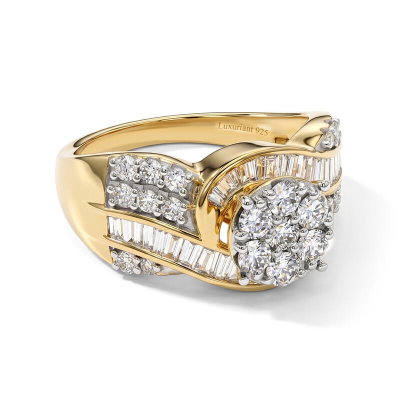 Luxuriant Lab Grown Diamond G-H SI 2.00 ctw Ring in 18K Vermeil Yellow Gold Over Sterling Silver (Size 6.0)