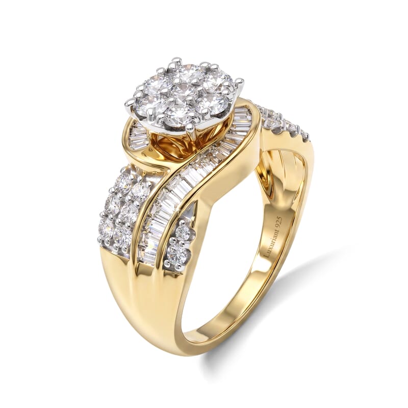 Luxuriant Lab Grown Diamond G-H SI 2.00 ctw Ring in 18K Vermeil Yellow Gold Over Sterling Silver (Size 6.0)