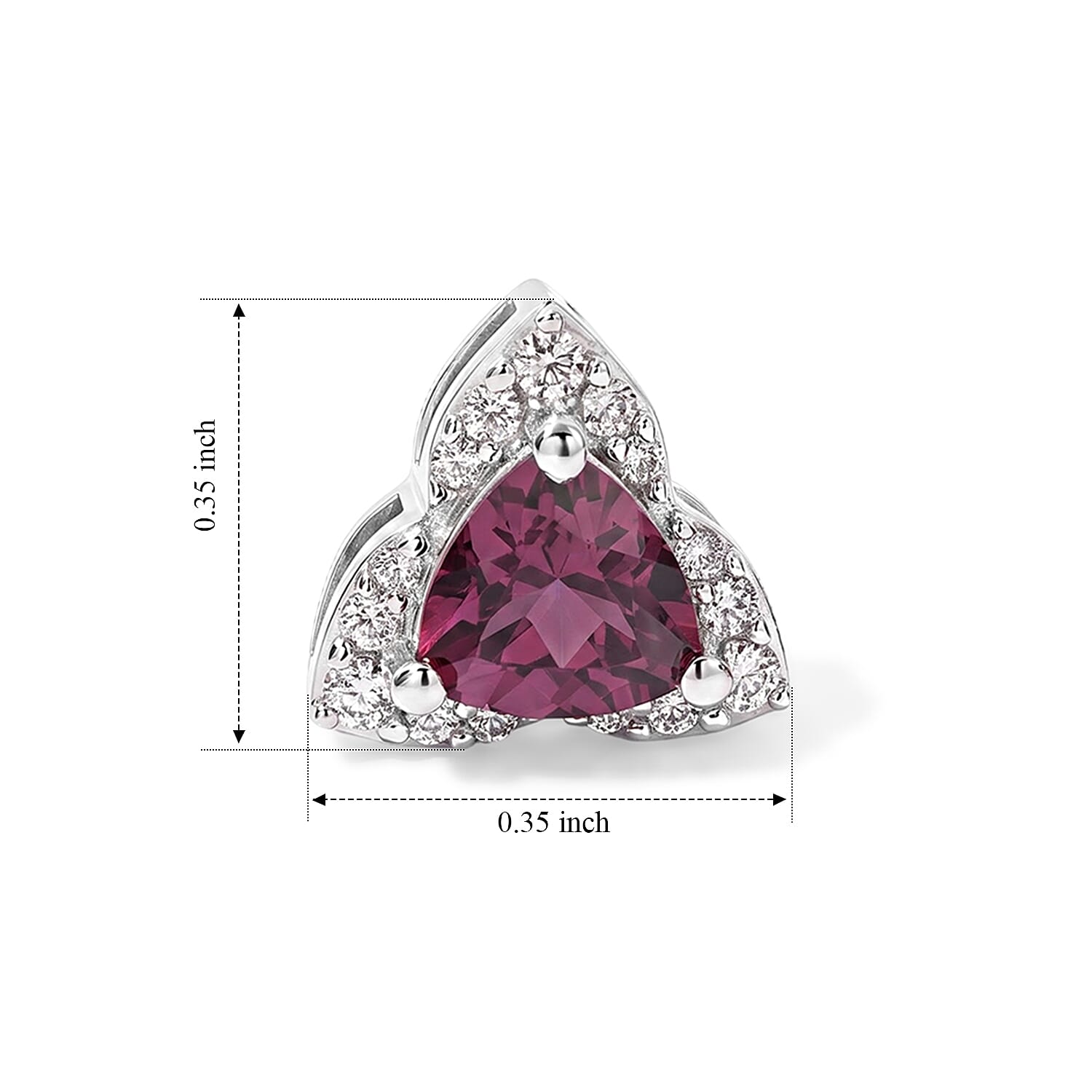 D'Joy Orissa Rose Garnet and White Zircon 1.50 ctw Earrings in Rhodium Over Sterling Silver
