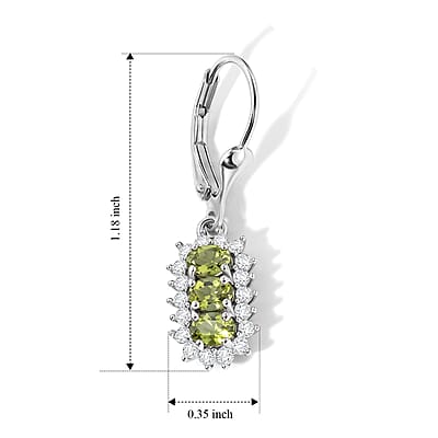 D'Joy Calabar Tourmaline and Moissanite 1.40 ctw Earrings in Rhodium Over Sterling Silver