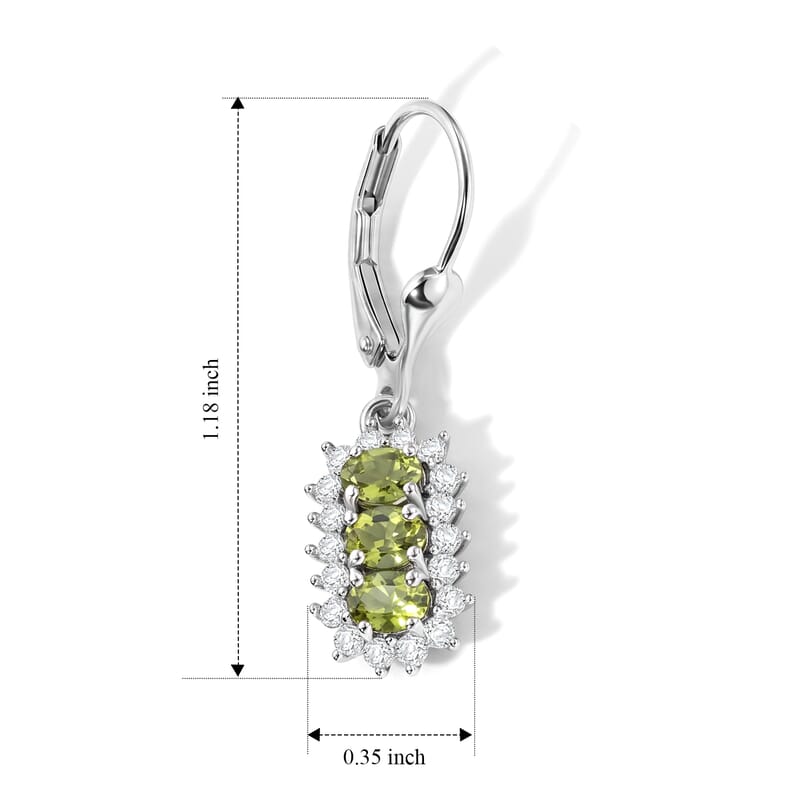 D'Joy Calabar Tourmaline and Moissanite 1.40 ctw Earrings in Rhodium Over Sterling Silver