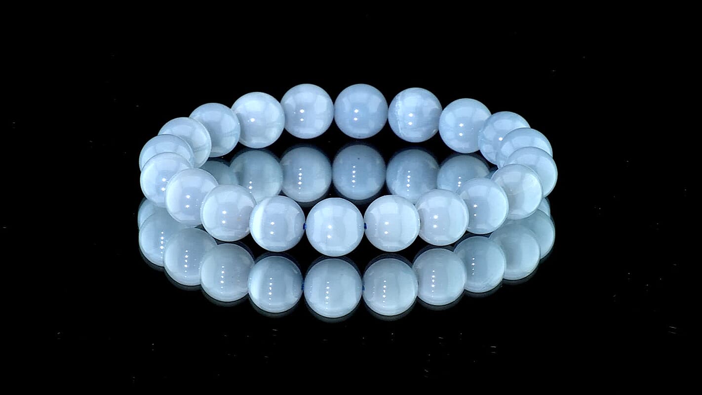 Oregon Blue Opal 110.00 ctw Beaded Bracelet (6.5-7In)