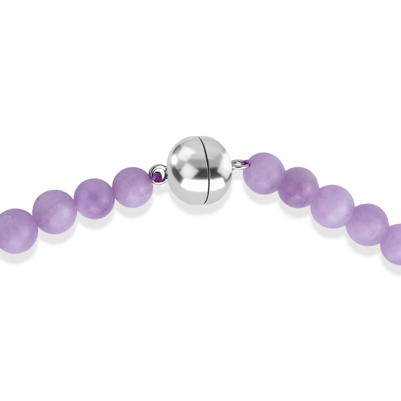 D'Joy Kunzite 420.00 ctw Beaded Necklace (20 Inches) in Rhodium Over Sterling Silver