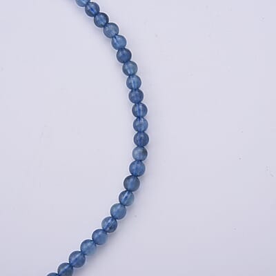 D'Joy Santa Maria Aquamarine 75.00 ctw Beaded Necklace in Rhodium Over Sterling Silver (20 Inches)