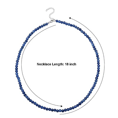 D'Joy Santa Maria Aquamarine 75.00 ctw Beaded Necklace in Rhodium Over Sterling Silver (20 Inches)
