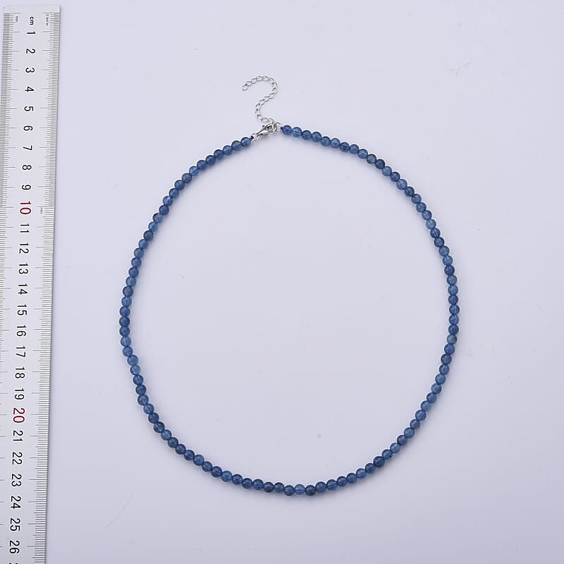 D'Joy Santa Maria Aquamarine 75.00 ctw Beaded Necklace in Rhodium Over Sterling Silver (20 Inches)