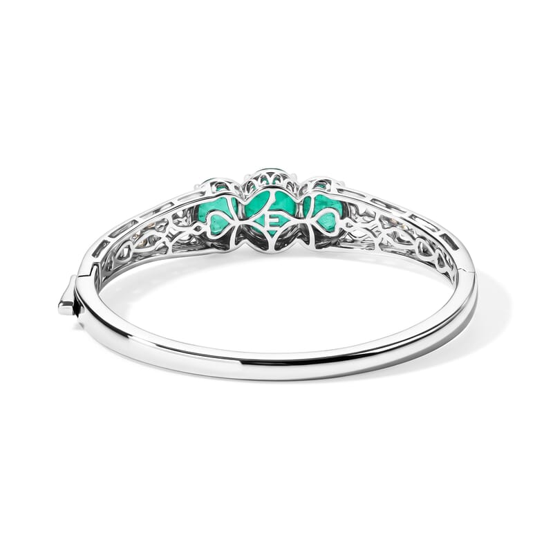 EverTrue Emeraldine Triplet Quartz Full Bangle in 18K YG Plated and Platinum Bond 11.51 ctw