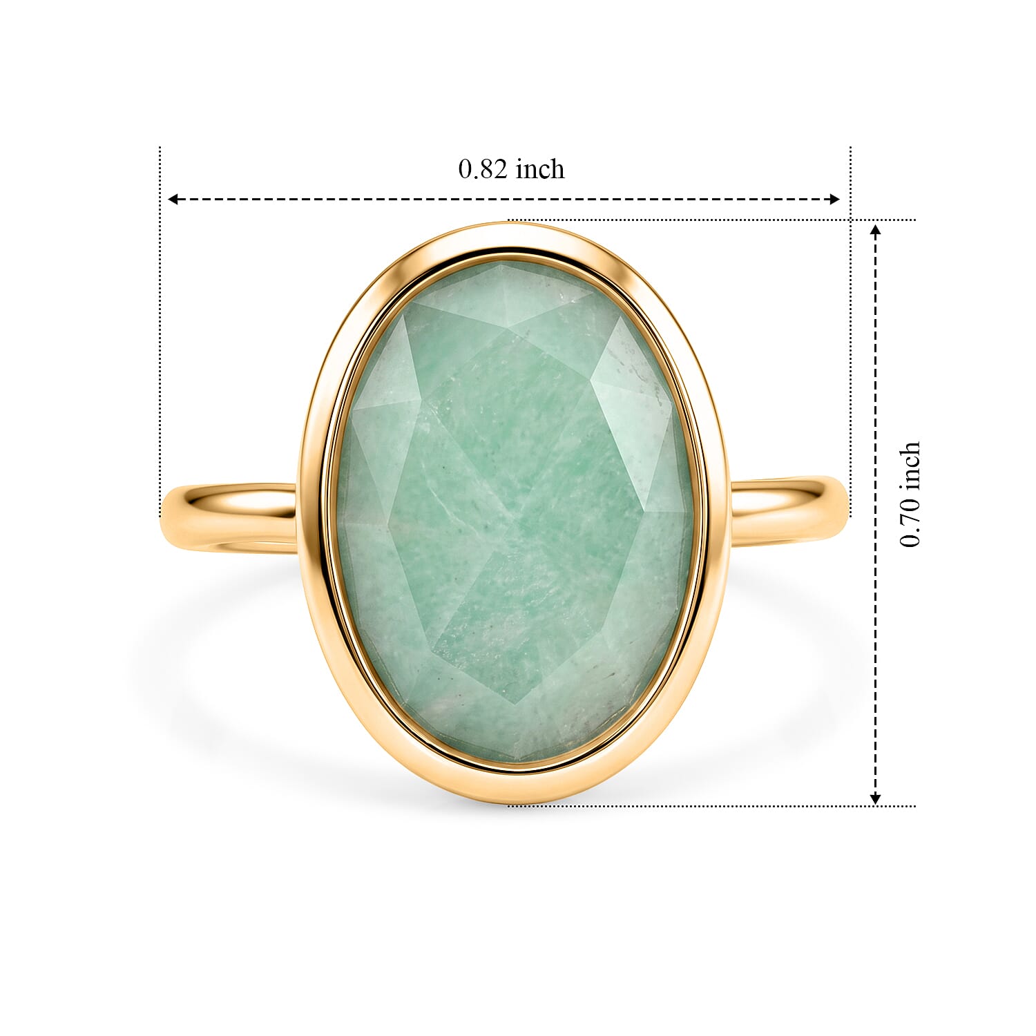 Amethyst and Amazonite Set of 2 Ring in Goldtone (Size 7.0) 7.9ctw