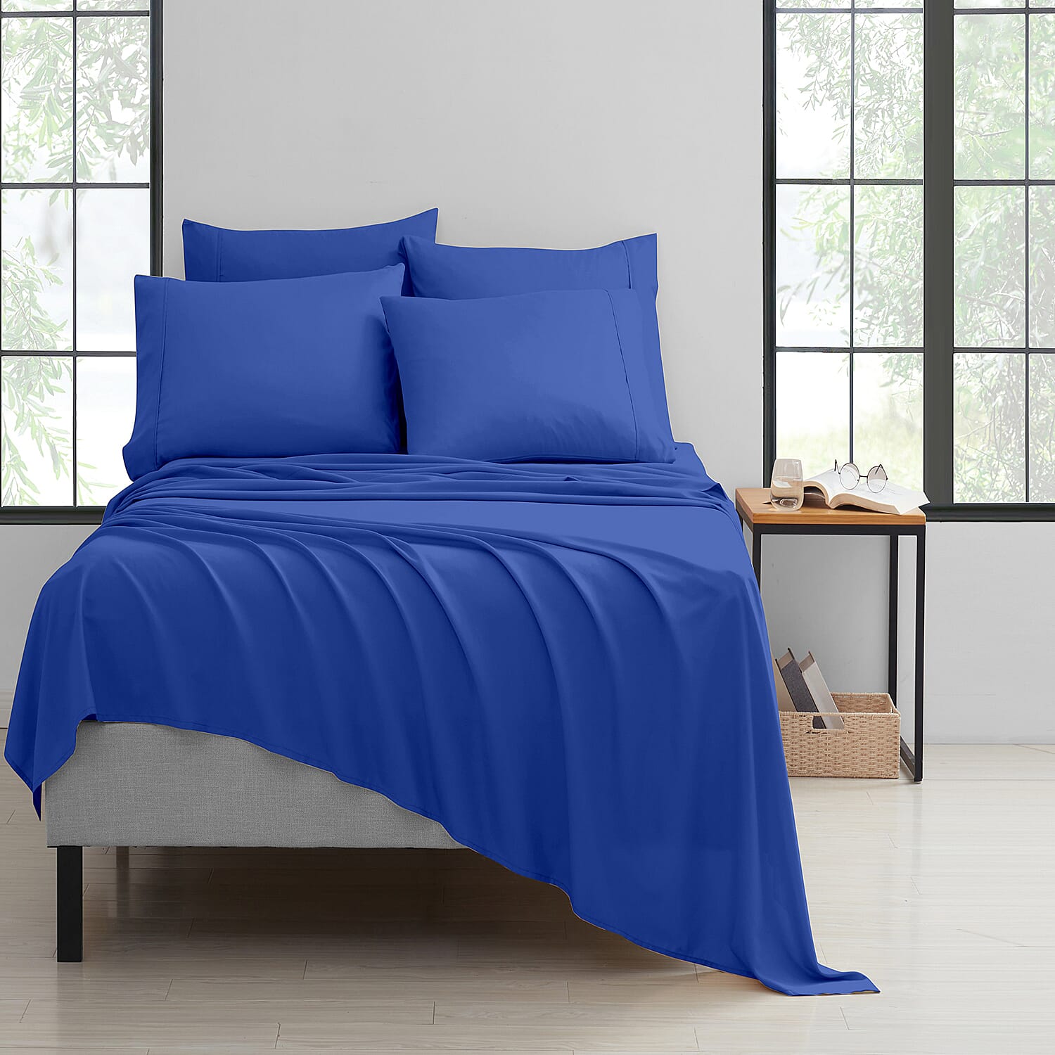 Bibb Home 6-Piece Blue Bamboo Sheet Set -Full