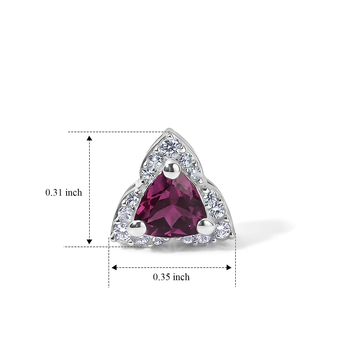 D'Joy Orissa Rhodolite Garnet and White Zircon 1.20 ctw Earrings in Rhodium Over Sterling Silver