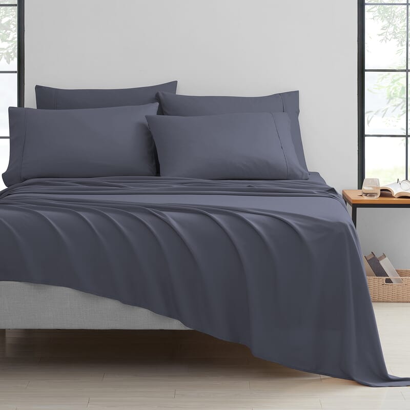 Bibb Home 6-Piece Gray Bamboo Sheet Set -King