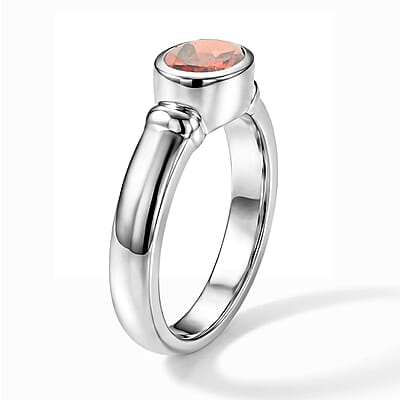 Garnet 0.50 ctw East West Solitaire Ring in Sterling Silver (Size 7.0)