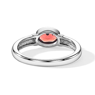 Garnet 0.50 ctw East West Solitaire Ring in Sterling Silver (Size 7.0)