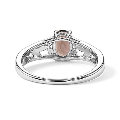 Smoky Quartz 0.80 ctw Oval Solitaire Ring in Sterling Silver (Size 8.0)