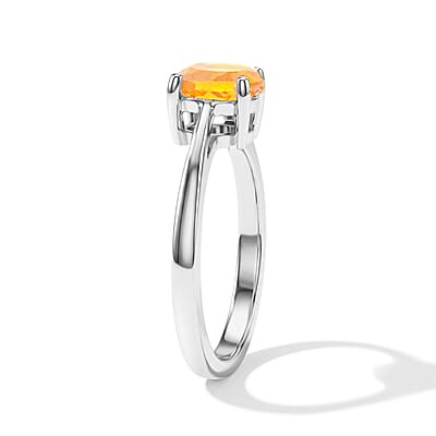 Citrine 0.80 ctw Oval Solitaire Ring in Sterling Silver (Size 7.0)