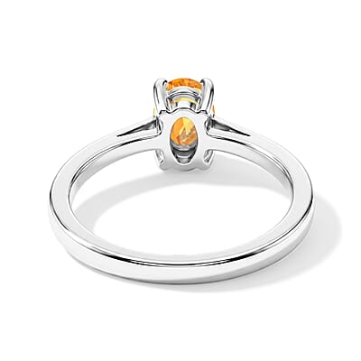 Citrine 0.80 ctw Oval Solitaire Ring in Sterling Silver (Size 7.0)