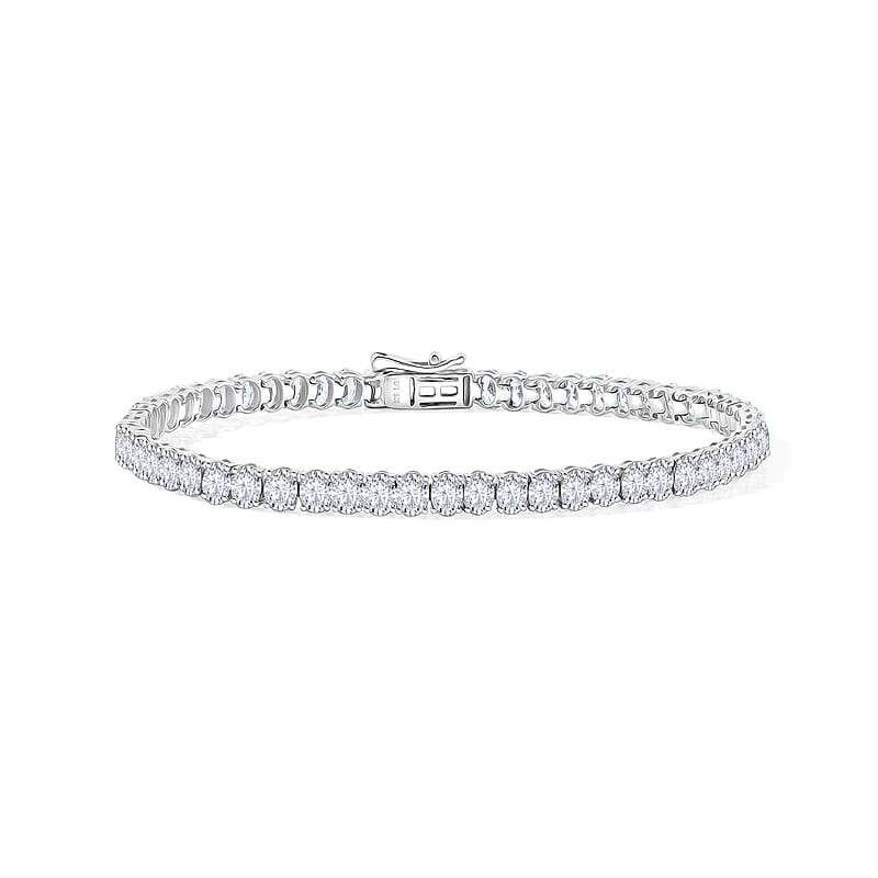 Lab Grown Diamond 5.20 ctw Oval Tennis Bracelet in Sterling Silver (6.50 In)
