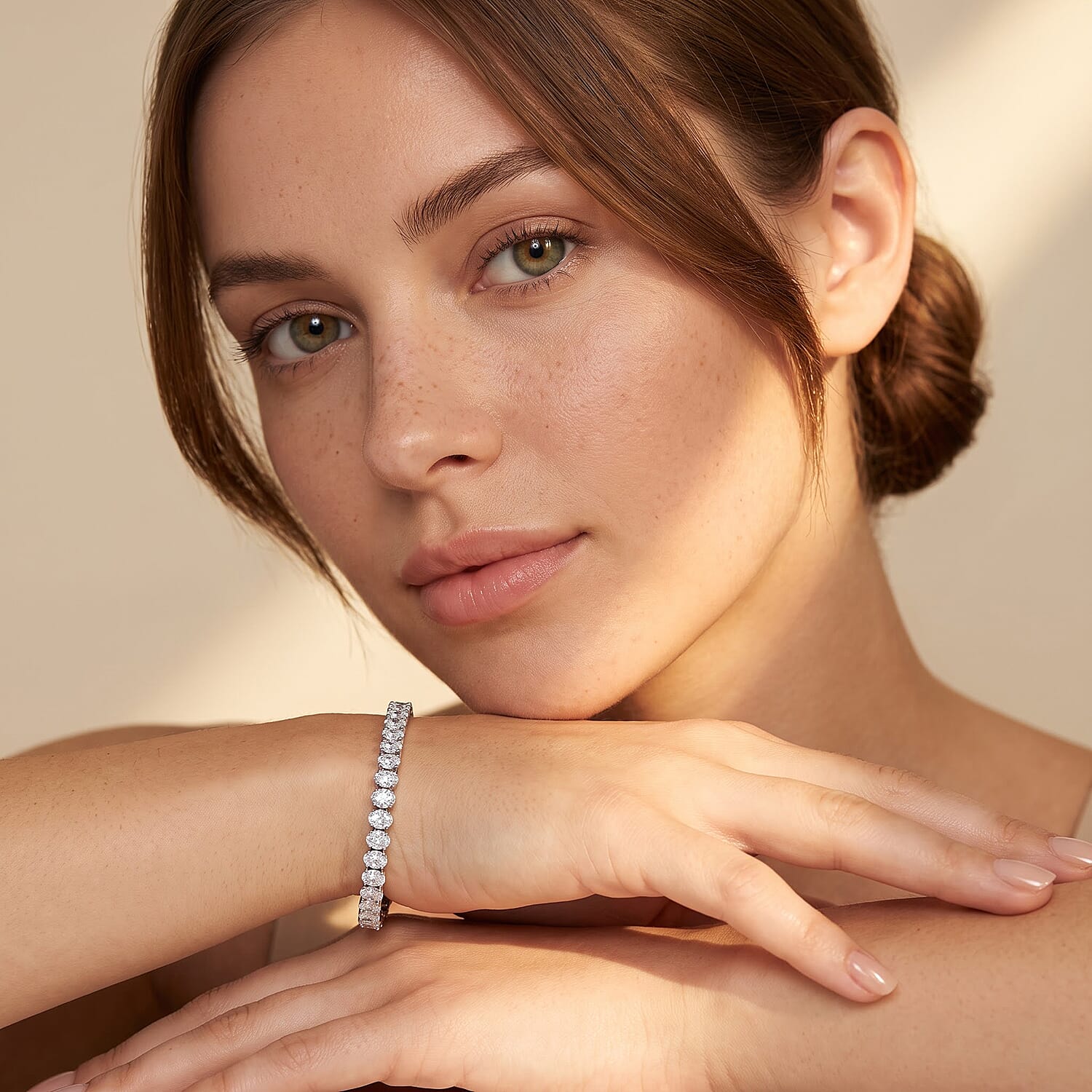 Lab Grown Diamond 5.80 ctw Oval Tennis Bracelet in Sterling Silver (7.25 In)