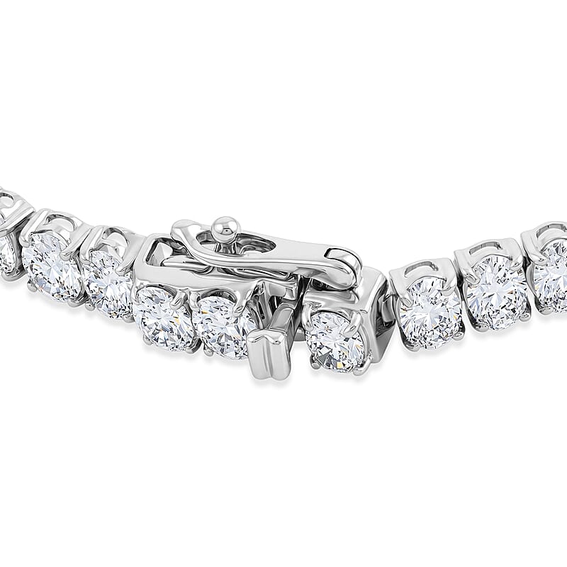 Lab Grown Diamond 6.40 ctw Oval Tennis Bracelet in Sterling Silver (8.00 In)