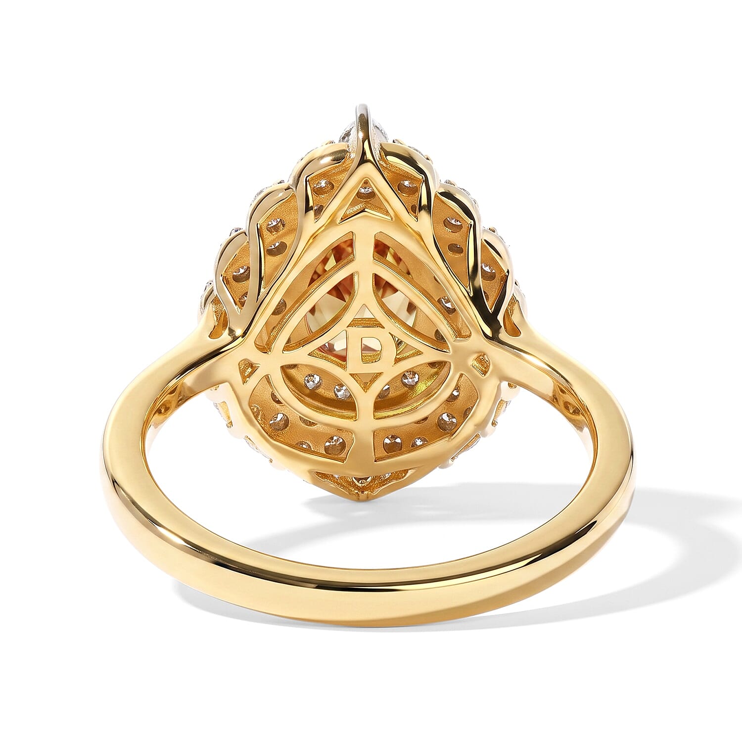 D'Joy Premium Brazilian Heliodor and Moissanite 1.60 ctw Ring in 18K Vermeil Yellow Gold Over Sterling Silver (Size 6.0)