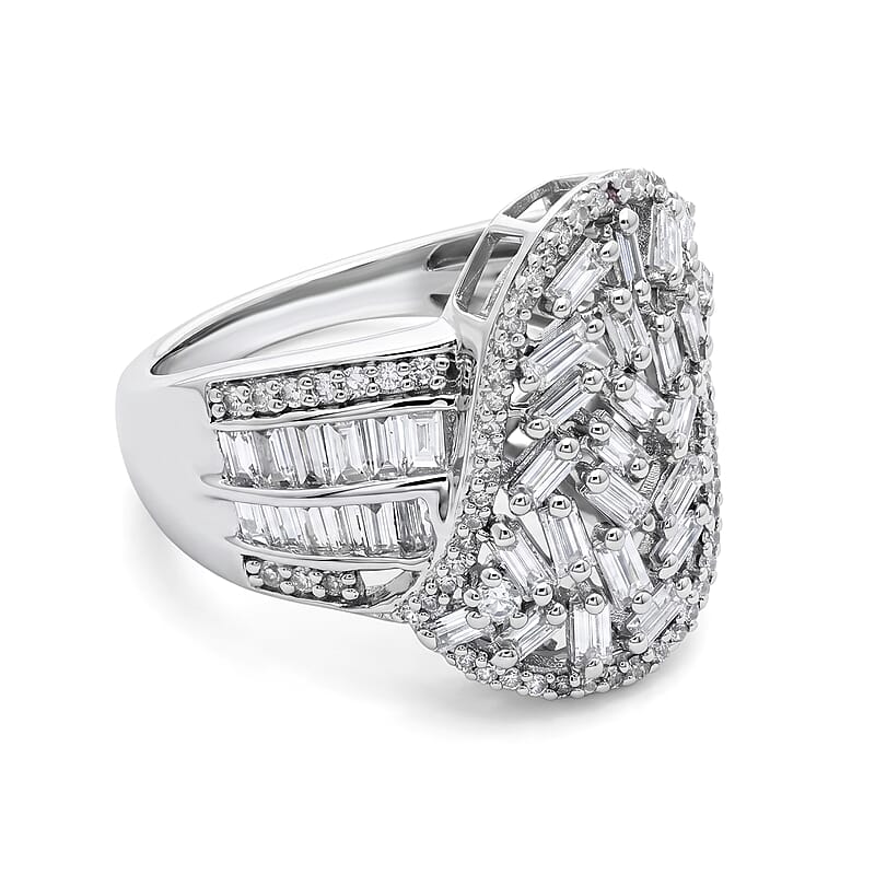 Luxuriant Lab Grown Diamond G-H SI 1.75 ctw Ring in Rhodium Over Sterling Silver (Size 10.0)