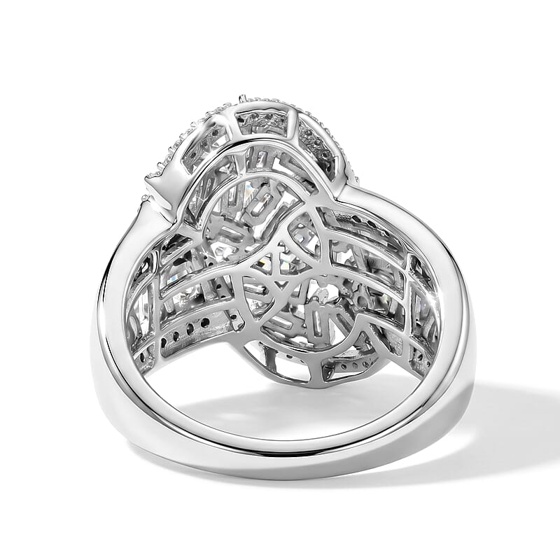 Luxuriant Lab Grown Diamond G-H SI 1.75 ctw Ring in Rhodium Over Sterling Silver (Size 10.0)