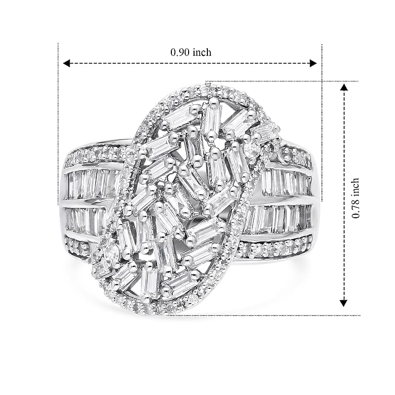Luxuriant Lab Grown Diamond G-H SI 1.75 ctw Ring in Rhodium Over Sterling Silver (Size 10.0)