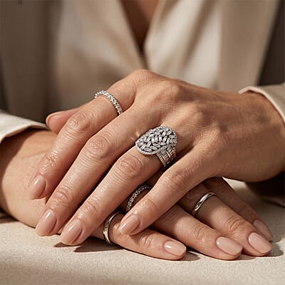Luxuriant Lab Grown Diamond G-H SI 1.75 ctw Ring in Rhodium Over Sterling Silver (Size 6.0)