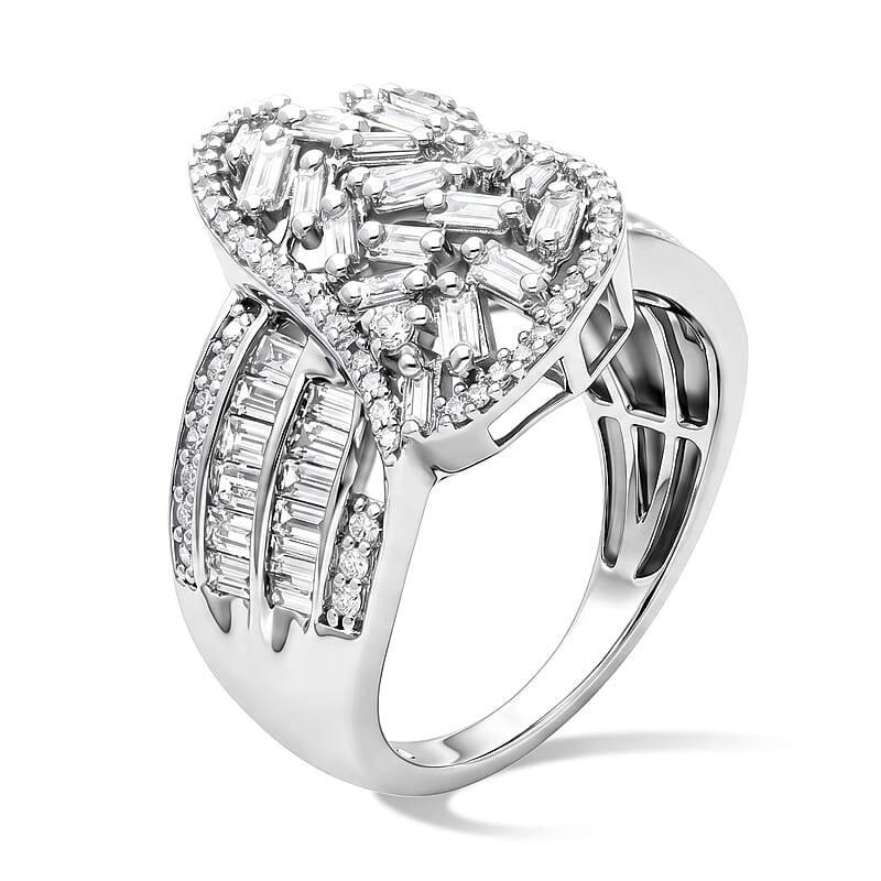Luxuriant Lab Grown Diamond G-H SI 1.75 ctw Ring in Rhodium Over Sterling Silver (Size 6.0)