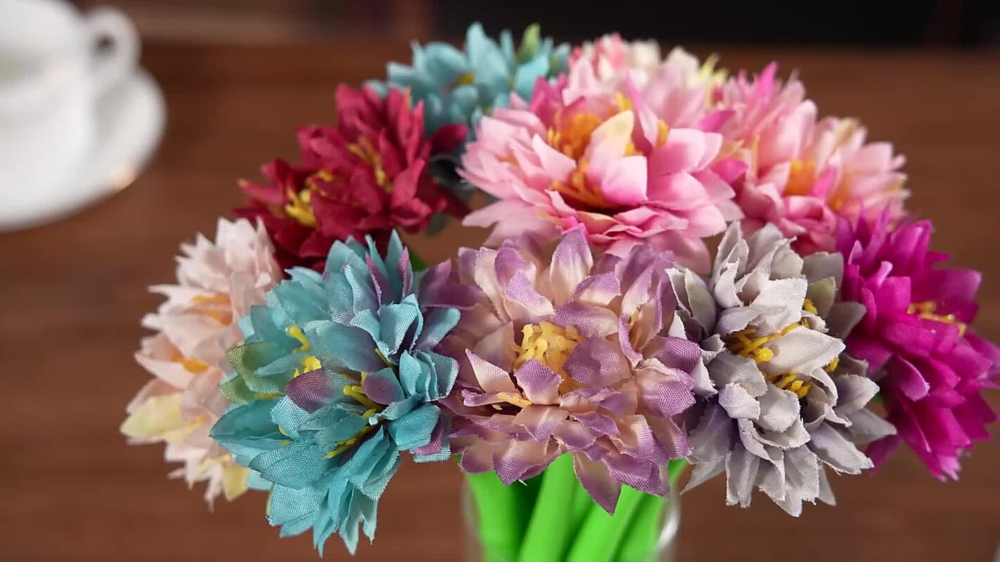 Livmore Multi Color Set of 10 Flower Pen with Black Ink