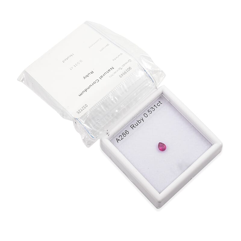Certified and Appraised AAAA Natural Ruby (Pear Free Size) 0.50 ctw