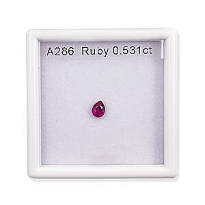 Certified and Appraised AAAA Natural Ruby (Pear Free Size) 0.50 ctw