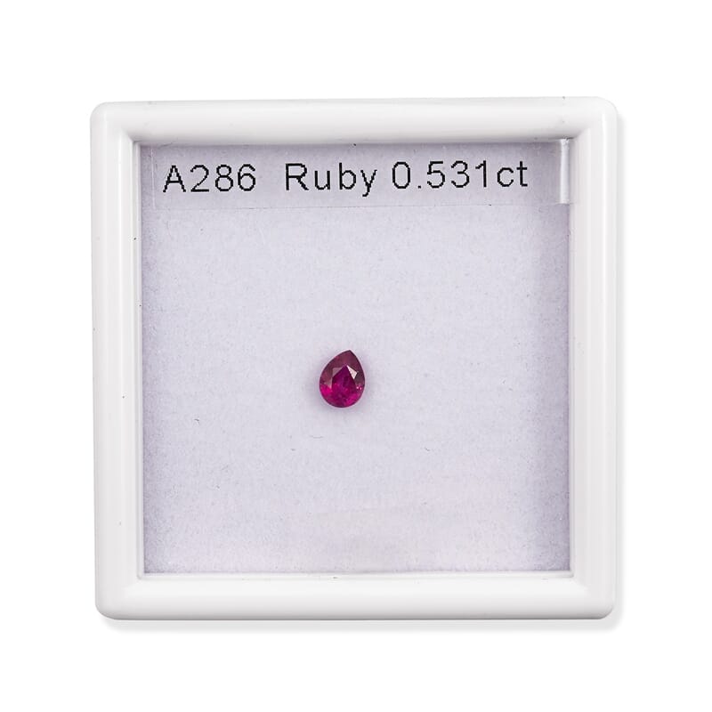 Certified and Appraised AAAA Natural Ruby (Pear Free Size) 0.50 ctw