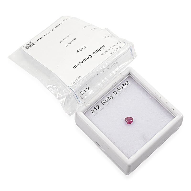 Gem Hunter Collection Certified and Appraised AAAA Natural Ruby (Hrt Free Size) 0.50 ctw
