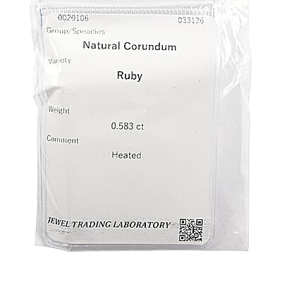 Gem Hunter Collection Certified and Appraised AAAA Natural Ruby (Hrt Free Size) 0.50 ctw