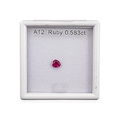 Gem Hunter Collection Certified and Appraised AAAA Natural Ruby (Hrt Free Size) 0.50 ctw