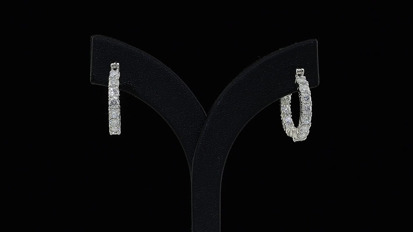 EverTrue Moissanite Earrings in Platinum Bond 2.85 ctw