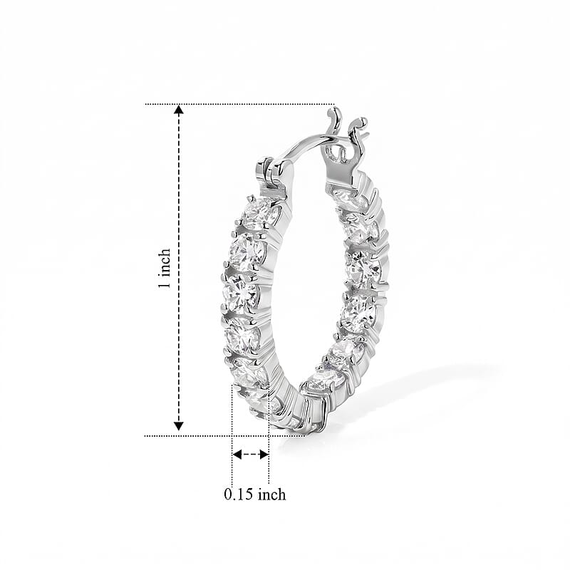EverTrue Moissanite 2.85 ctw Earrings in Platinum Bond