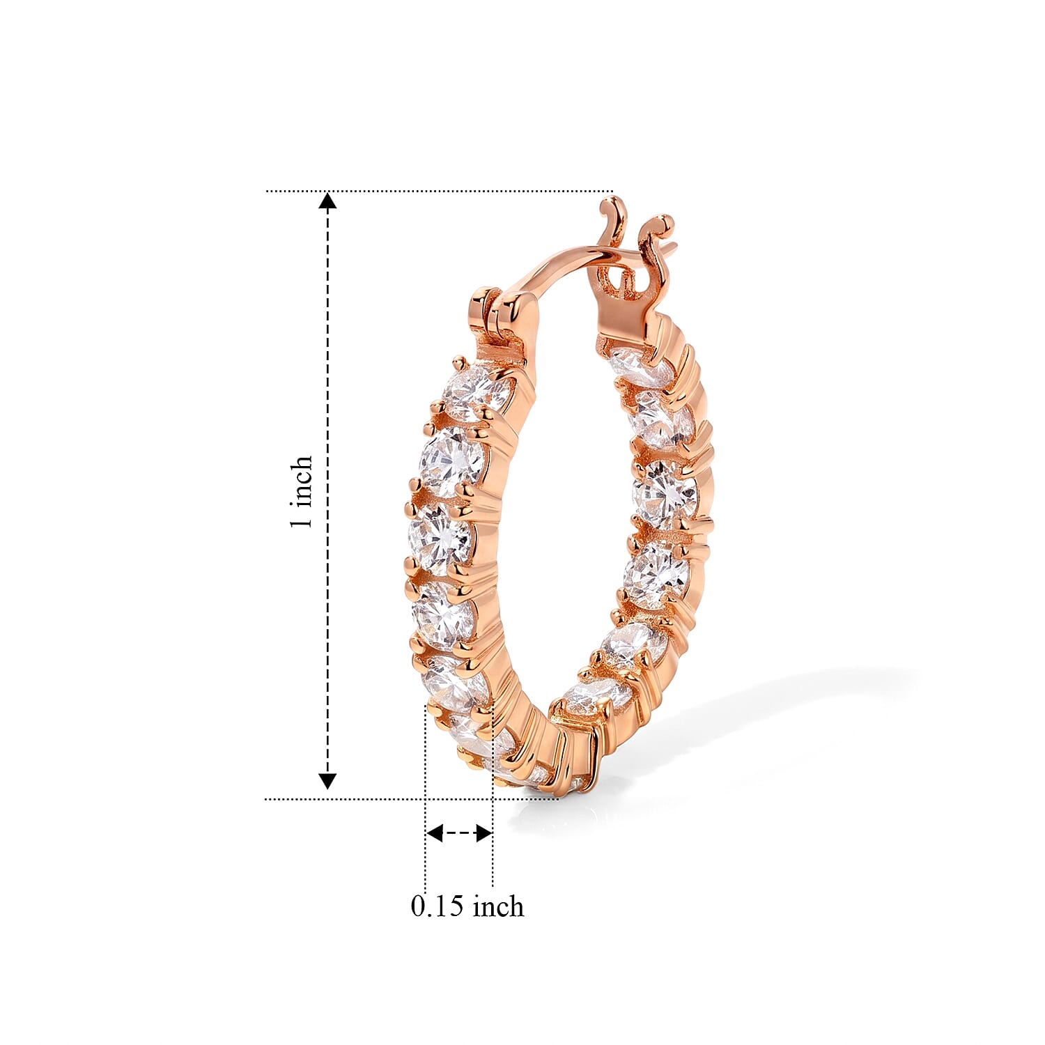 EverTrue Moissanite 2.90 ctw Sparkle Hoop Earrings in 18K RG Plated