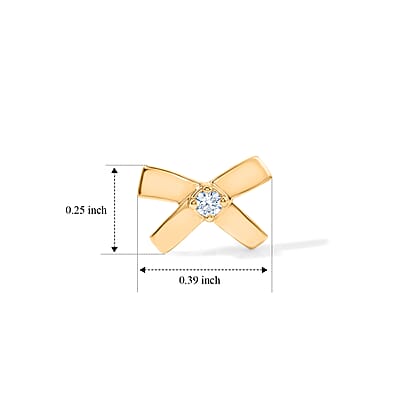 White Zircon 0.10 ctw X Earrings in Goldtone