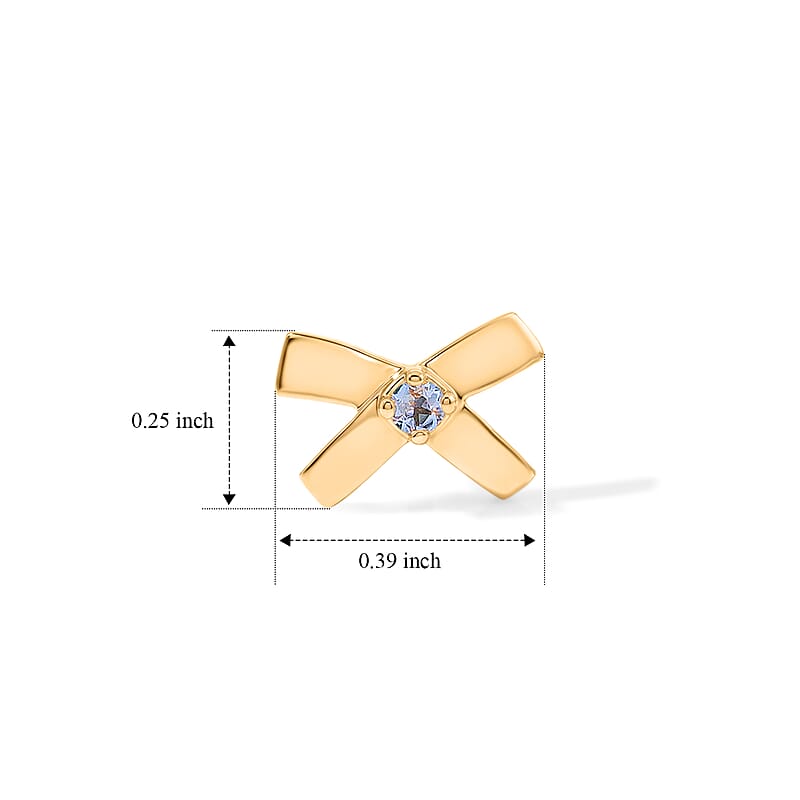 Tanzanite 0.10 ctw X Earrings in Goldtone