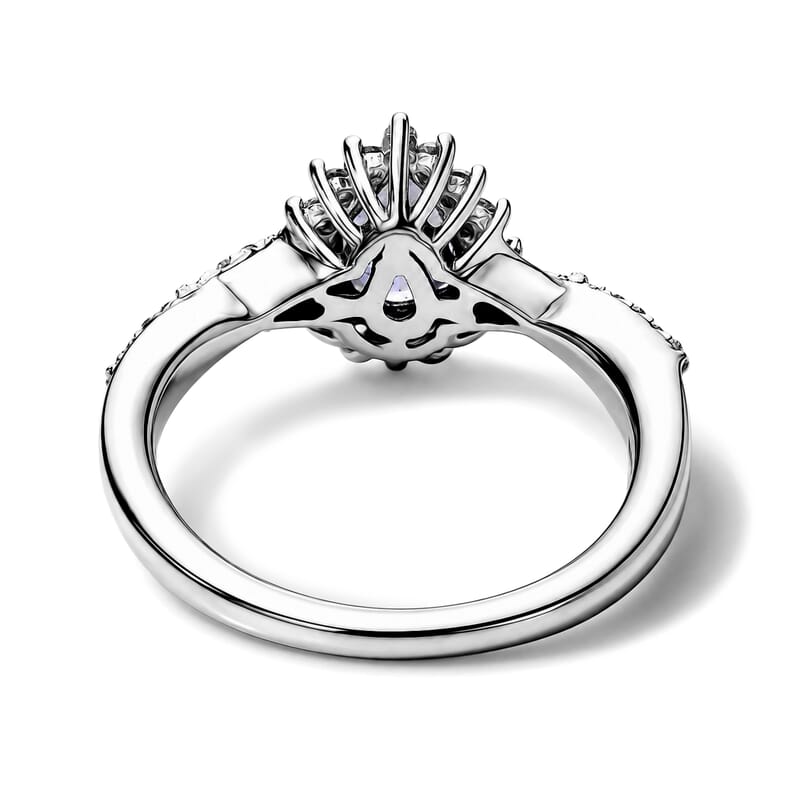 D'Joy Catalina Iolite and White Zircon 0.90 ctw Ring in Rhodium Over Sterling Silver (Size 8.0)