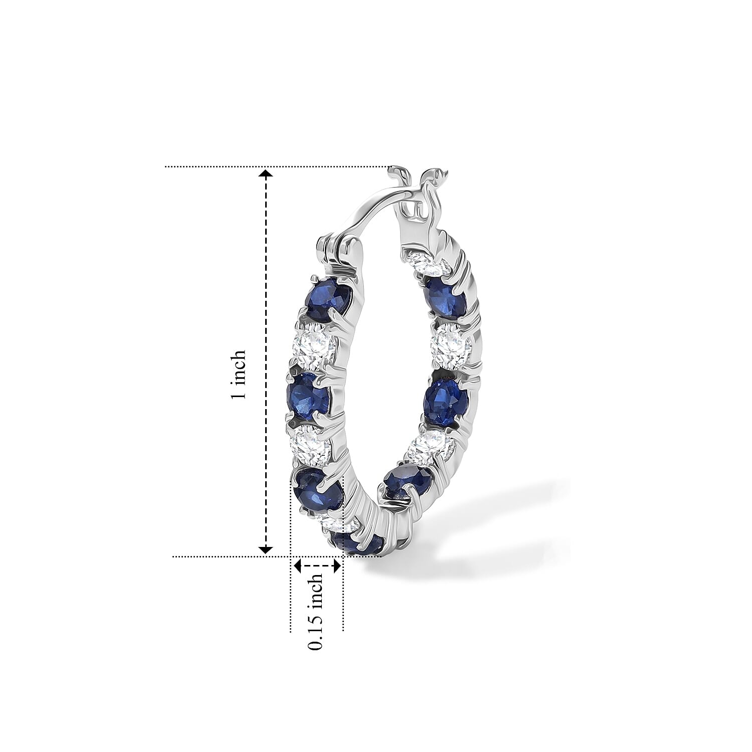 EverTrue Lab Grown Blue Sapphire and Moissanite 3.90 ctw Timeless Symphony Earrings in Platinum Bond